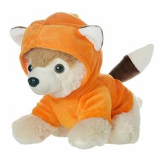 Мягкая игрушка ABtoys "Модные питомцы", Собачка в оранжевом костюме Лисички, 18 см (M4873)