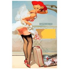 Картина по номерам на холсте эротика (Пинап, девушка, nude) - 7051 В 60x40