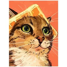 Картина по номерам на холсте кот в венской вафле (кошка, котик) - 8212 В 30x40