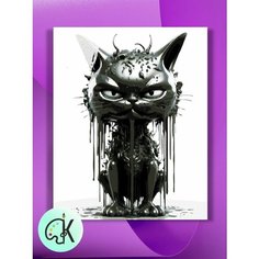 Картина по номерам на холсте Metal cat, 30 х 40 см КУЛЬТУРА ЦВЕТА