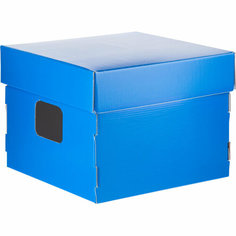 Короб архивный бокс для папок Attache 360х330х260 синий каширован. картон