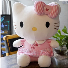 Мягкая игрушка Кошка- Китти (Hello Kitty) в розовом клетчатом платье. нет бренда