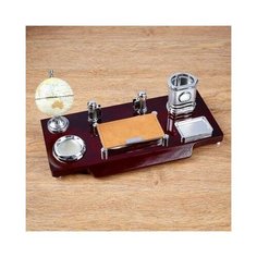 Набор настольный 7в1(часы, лок д/бумаги, визитица, глобус, подст д/печати, каранд) 40*20*17, микс 446821 .