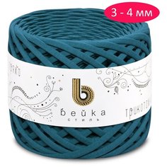 Пряжа Бейка Стиль трикотажная 3-4 мм, 100 % хлопок, 165 г, 100 м, 1 шт., небесно-голубой