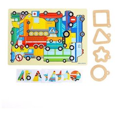 Головоломка «Найди фрагмент», машинки Лесная мастерская