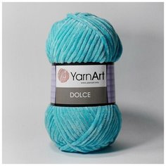 Плюшевая пряжа YarnArt Dolce (Дольче) - 2 мотка 746 бирюзовый, для вязания игрушек, 100% микрополиэстер 120м/100г
