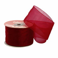 Лента капрон (органза) IDEAL шир.50мм цв.1021 бордовый уп.27,4 м