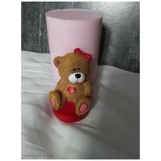Мишка с сердечком на подставке силиконовый молд для мыла Any Molds