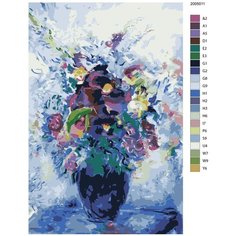 Картина по номерам, 60 x 90, ANNA-2005011, сирень, цветы, букет в вазе, "Живопись по номерам", набор для раскрашивания, раскраска