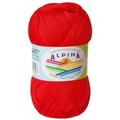 Пряжа ALPINA "SATI" №179 красный 1 шт. х 50 г 170 м 100% мерсеризованный хлопок альпина сати