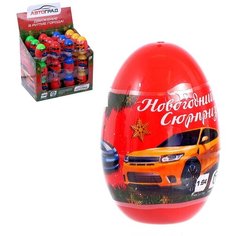 Металлическая машинка в яйце "Новогодний сюрприз", цвета микс Автоград