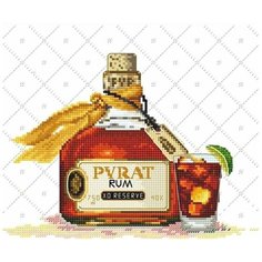 Набор для вышивания Сделано с любовью "Ром" 22x18 см, Напитки Еда