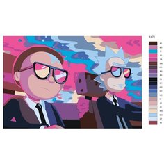 Картина по номерам "Y-472 Рик и Морти в автомобиле. Мультсериал Рик и Морти" 50x70 Brushes Paints