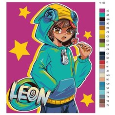 Картина по номерам V-129 "Игра Brawl Stars (Бравл Старс). Леон" 60х80 Brushes Paints
