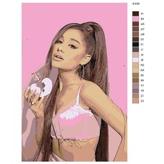 Картина по номерам X-638 "Певица Ariana Grande (Ариана Гранде)" 50х70 Brushes Paints