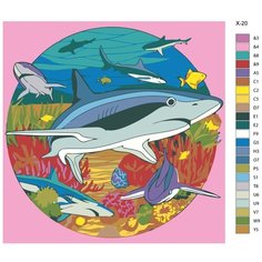 Картина по номерам X-20 "Подводный мир. Акулы" 40х40 Brushes Paints