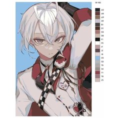 Картина по номерам W-160 "Игра Disney: Twisted-Wonderland (Дисней: Искривленная страна чудес). Риддл Роузхартс арт" 60х90 Brushes Paints