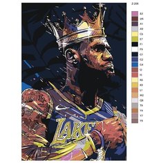 Картина по номерам Z-206 "Баскетболист Джеймс Леброн. Lakers" 60x90 Brushes Paints