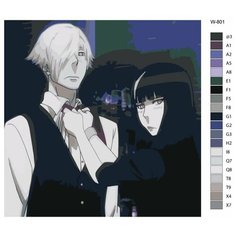 Картина по номерам W-801 "Аниме парад смерти. Деким и Тиюки" 40х40 Brushes Paints