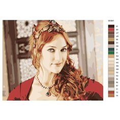 Картина по номерам W-641 "Сериал - великолепный век. Мерьем Узерли - Хюррем Султан" 40х50 Brushes Paints