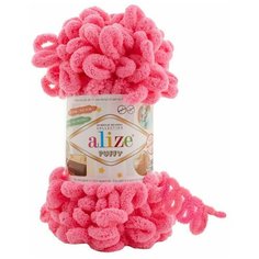 Пряжа для вязания ALIZE Puffy Ализе Пуффи: 377 (ярко-розовый) / 4 шт / 9 м / 100 г / 100% микрополиэстер / большие петли