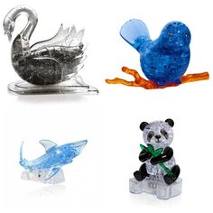 Игрушка детям Головоломка комплект подарочный 4 штуки Идея подарка родительский комитет 8 марта Лебедь, Птичка на ветке, Акула, Панда Iq Toy