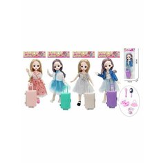 Игр. наб. "Модница", в компл. кукла шарнир. 30 см, чемодан с аксесс, в ассорт, пакет. Наша Игрушка