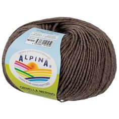 Пряжа Alpina Альпина ORNELLA MERINO классическая средняя, мериносовая шерсть 100%, цвет №500 Светло-коричневый, 125 м, 10 шт по 50 г