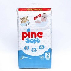 Подгузники детские Pine Soft 2 Mini (3 - 6 kg), 102 шт NO Name