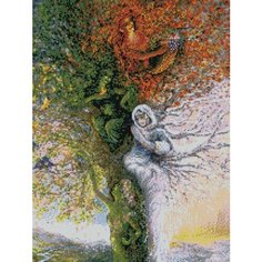 Алмазная мозаика Дерево четырех сезонов 50x65 см. Цветной