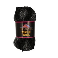 Пряжа Himalaya Winter wool, Цвет22 Черно-Серый(5 мотков), акрил-80%, шерсть-20%