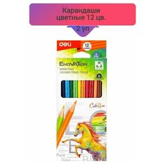 Карандаши цветные,12цв, 2 упаковки Deli