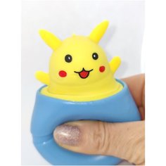 Пикачу фуфлик антистресс жмякалка нажималка синий Панда