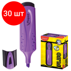 Комплект 30 шт, Текстовыделитель MAPED"Fluo Peps Classic", фиолетовый, линия 1-5 мм, 742531