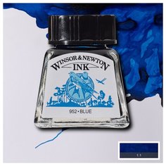 Тушь Winsor&Newton для рисования, синий, стекл. флакон 14мл (1005032), 6шт.
