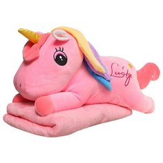 Мягкая игрушка "Единорог", с пледом, цвет розовый Сима ленд
