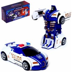 Робот инерционный Полицейский, трансформируется автоматически при столкновении Denco Store