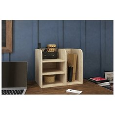 Подставка органайзер настольный Лео №1, 420х260х340, Дуб сонома Клик Мебель