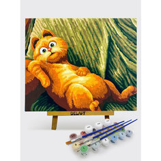 Картина по номерам 40х50 см Гарфилд. Набор для творчества. Живопись. Рисование Del Art