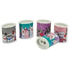 Точилка 2 отверстия с контейнером Happysharp, металлический корпус, микс Bruno Visconti