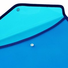 Папка-конверт на кнопке А4, 330 мкм, Calligrata, обшитая, с текстильной вставкой, прозрачный, тиснение, микс