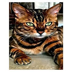 Картина по номерам Бенгальский кот 40х50 см АртТойс