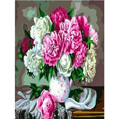 Картина по номерам Букет разноцветных пионов 40х50 см АртТойс