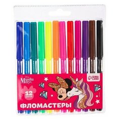 Фломастеры, 12 цветов, "Единорог", Минни Маус Нет бренда