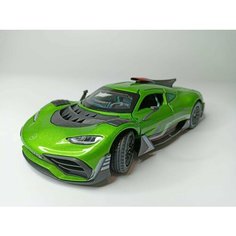Коллекционная машинка игрушка металлическая Merсedes AMG для мальчиков масштабная модель 1:24 зеленый Китай