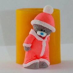Силиконовая форма для мыла Тедди в шапке №2 3D, для гипса, свечей 1шт, 9*4*3,5 см Нет бренда