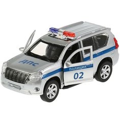 Машина Toyota Land Cruiser Prado Полиция 12 см серебристая металл инерция Технопарк PRADO-P