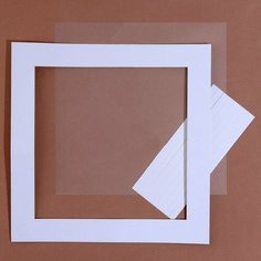 Паспарту размер рамки 30 × 30, прозрачный лист, клейкая лента, цвет белый Китай