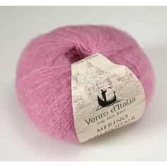 Пряжа MERINO KID MOHAIR" 34% Кид мохер, 34%мер. шерсть, 27%нейлон, 5%спандекс 600м/50г (06 флокс) 3 мотка Vento Ditalia
