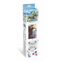 Геншин. Картина для раскрашивания по номерам. Панно. Аяка. 30x50 см, в к 36x9x5 см Origami